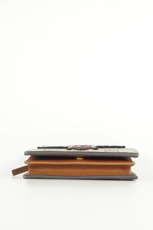 Gucci beige GG Supreme Abeille coated monogram canvas wallet/flap card case