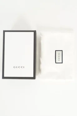 Gucci beige GG Supreme Abeille coated monogram canvas wallet/flap card case