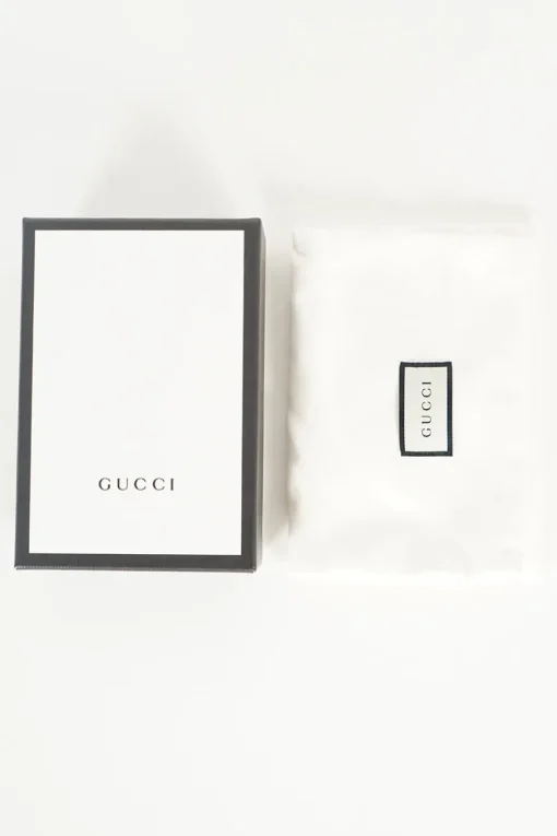 Gucci beige GG Supreme Abeille coated monogram canvas wallet/flap card case