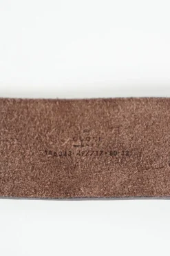 Gucci brown leather Hysteria Deer buckle belt