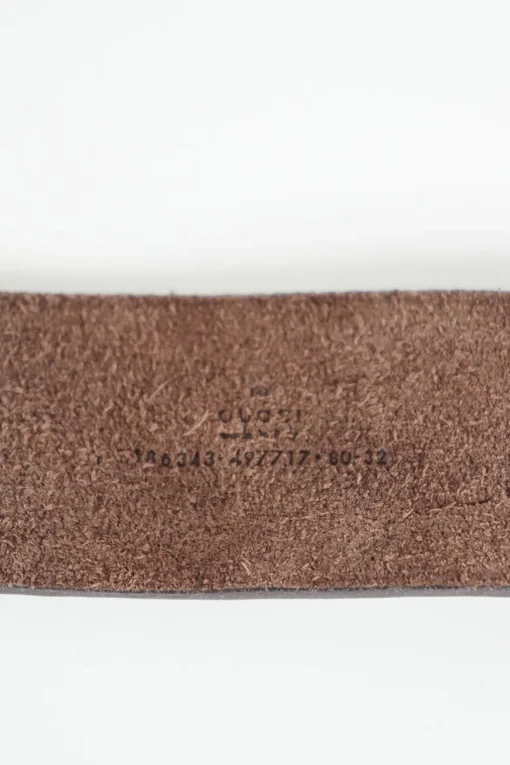 Gucci brown leather Hysteria Deer buckle belt
