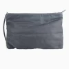 Gucci dark blue nylon pouch clutch