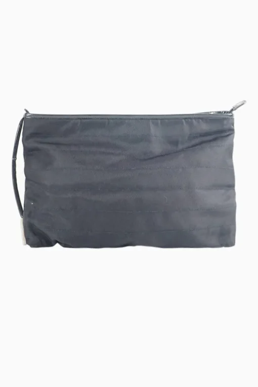 Gucci dark blue nylon pouch clutch