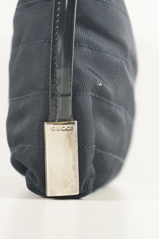 Gucci dark blue nylon pouch clutch