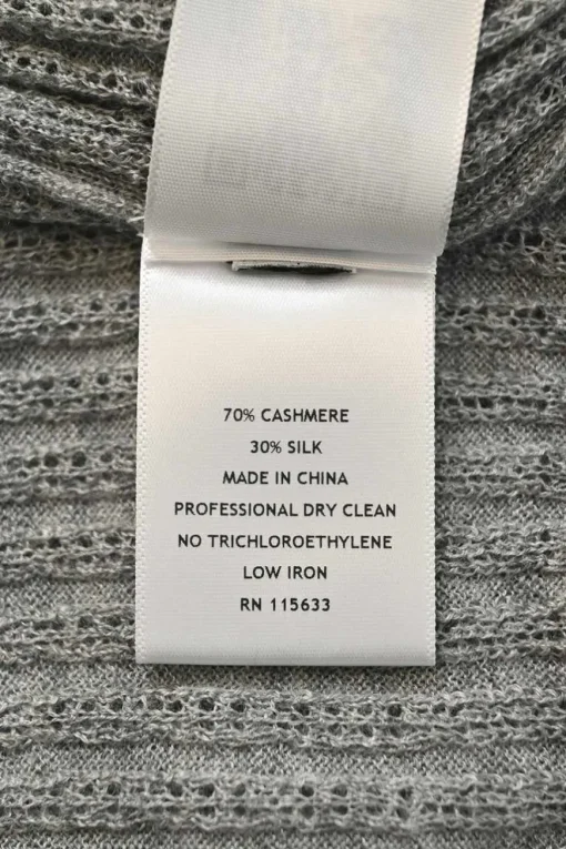 Heather grey cashmere-silk blend pointelle rib knit racerback tank top