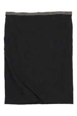Heather grey cotton-blend jersey tube top with glitter tipping