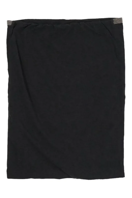 Heather grey cotton-blend jersey tube top with glitter tipping