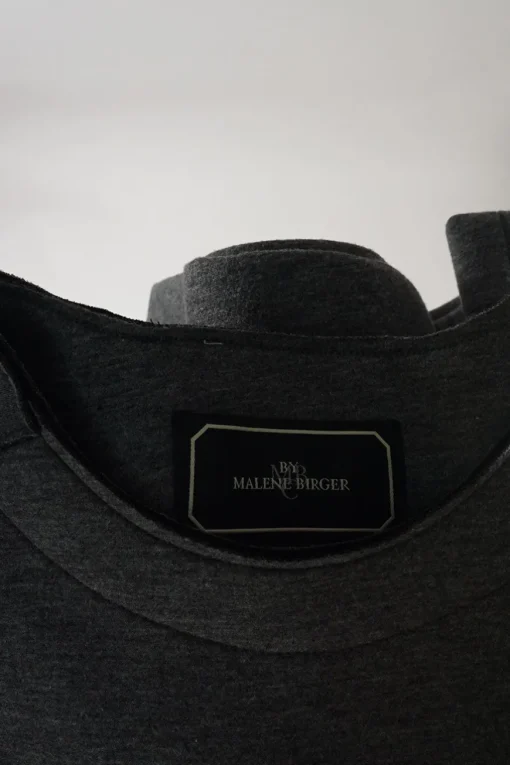 Heather grey embellished polyester-blend Dittalo short sleeve interlock knit top