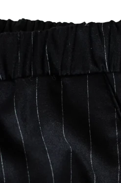 Hellessy wide legged black and white wide striped trousers in wool with side pockets, and elasticated waist band