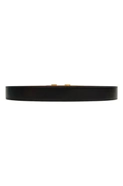 Hermes gold tone H buckle with belt in black leather and brown on reverse
