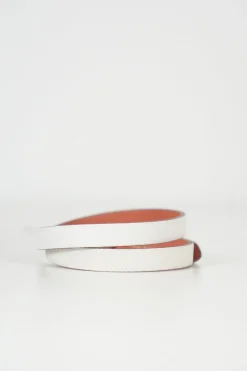 Hermès white and coral Behapi double tour bracelet