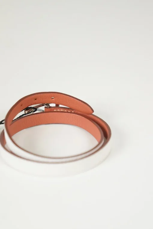 Hermès white and coral Behapi double tour bracelet