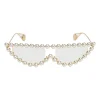 Hollywood Forever faux pearl-embellished and gold-tone metallic cat eye glasses