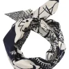Indigo Blue and white cotton Toile De Jouy Wired Headband
