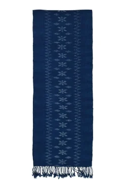 Indigo Ikat  handloom fringe scarf