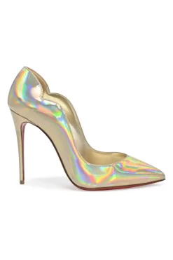 Iridescent holo leather Hot Chick 110 pointed-toe pumps