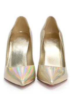 Iridescent holo leather Hot Chick 110 pointed-toe pumps