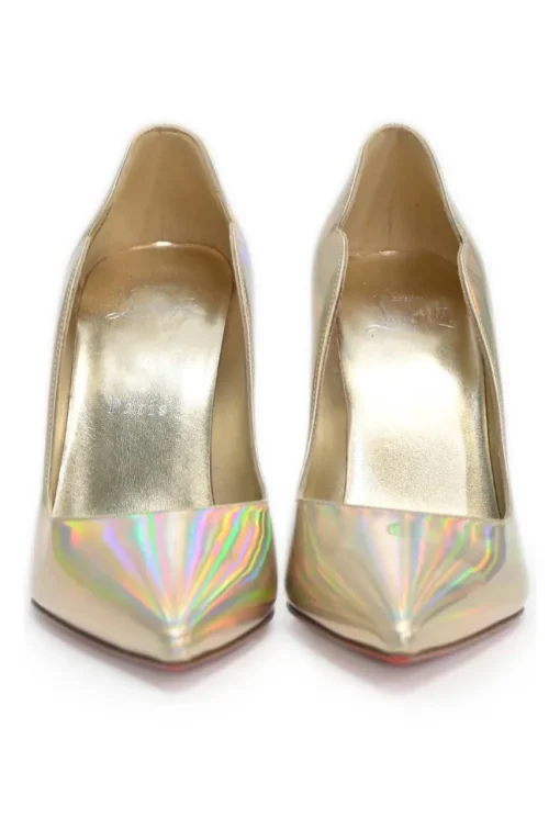 Iridescent holo leather Hot Chick 110 pointed-toe pumps