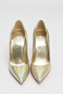 Iridescent holo leather Hot Chick 110 pointed-toe pumps