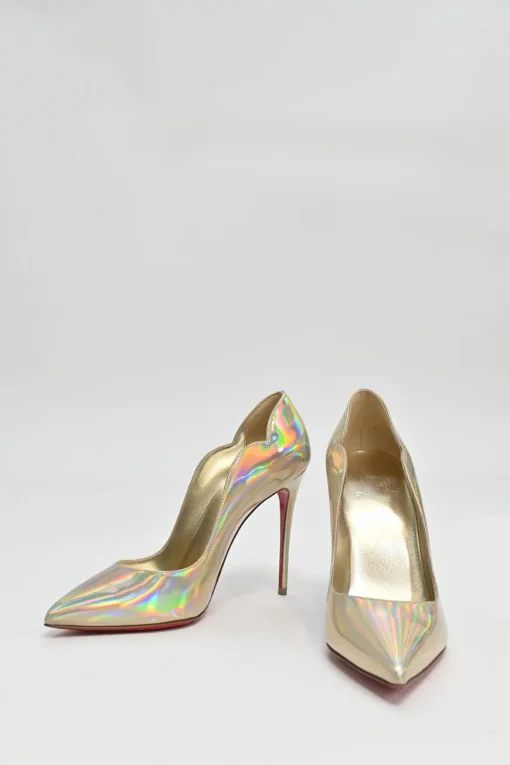 Iridescent holo leather Hot Chick 110 pointed-toe pumps