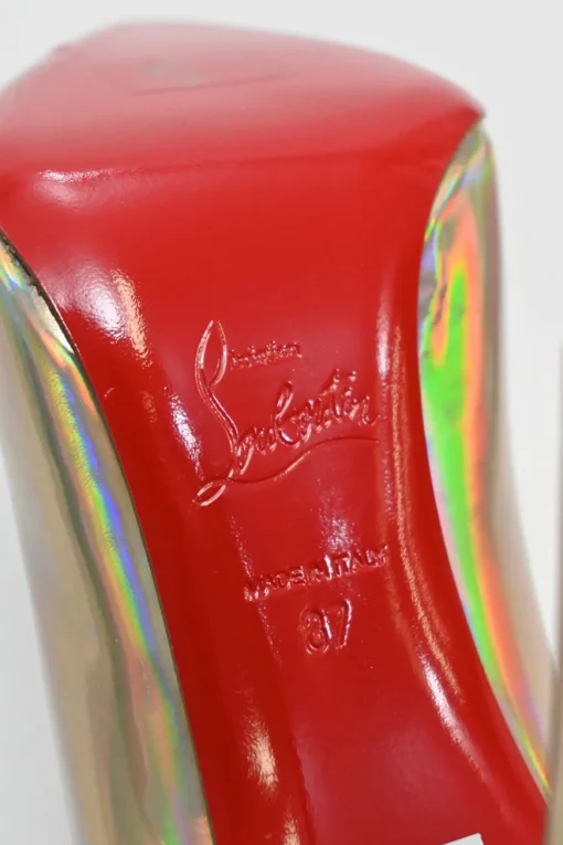 Iridescent holo leather Hot Chick 110 pointed-toe pumps