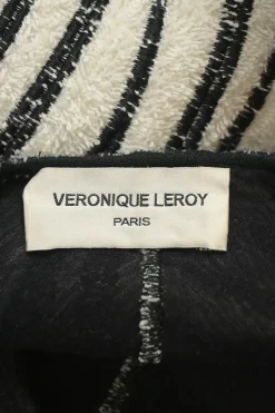 Ivory and black two-tone embroidered cotton loop terry cropped cocoon jacket with dolman sleeves