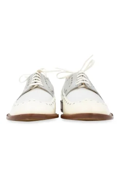 Ivory and silver leather 'Joella' brogue shoes
