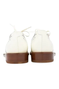 Ivory and silver leather 'Joella' brogue shoes