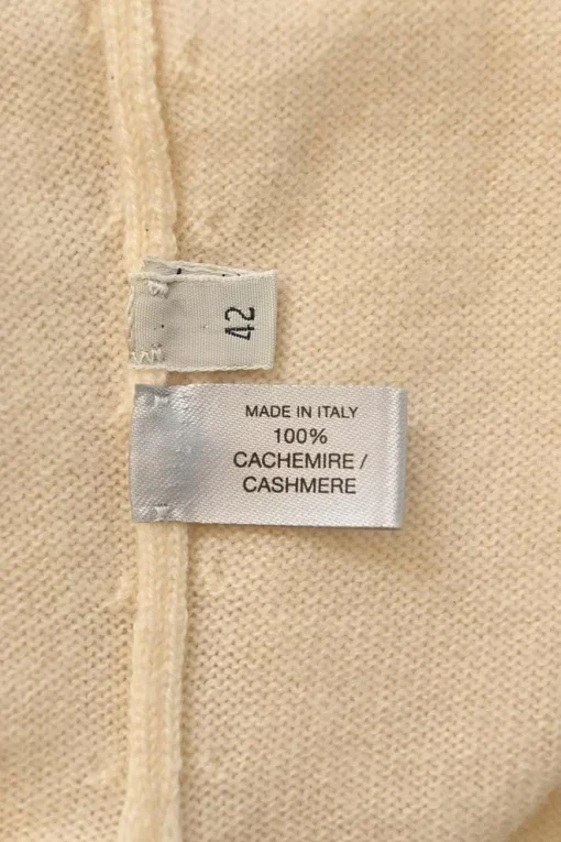Ivory cashmere open-front cropped jersey knit bolero cardigan
