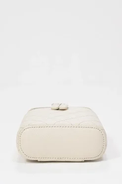 Ivory caviar leather Mini Vanity Case with gold-tone hardware