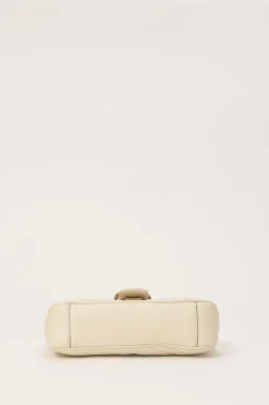 Ivory chevron quilted leather GG Marmont crossbody bag