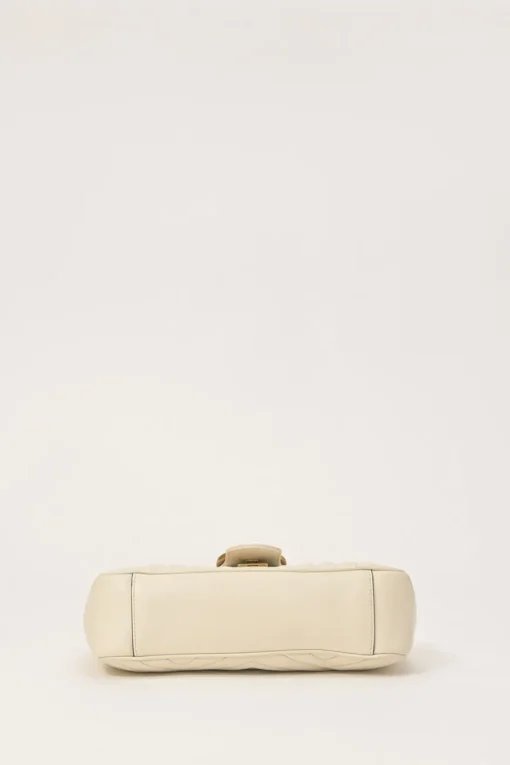 Ivory chevron quilted leather GG Marmont crossbody bag