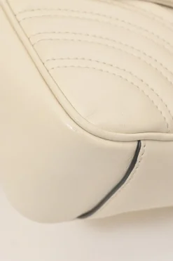 Ivory chevron quilted leather GG Marmont crossbody bag