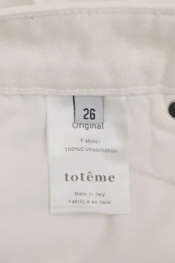 Ivory cotton denim pull-on high-rise balloon leg jeans