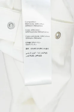 Ivory cotton-blend pull-on high-rise belted shorts with slanted zip pockets