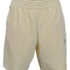 Ivory cotton-blend velour pull-on high-rise elasticated waist bermuda shorts