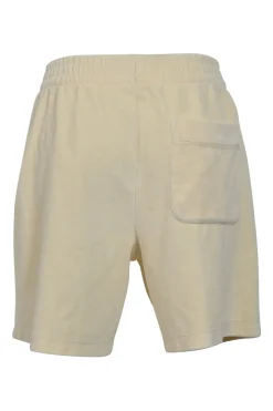 Ivory cotton-blend velour pull-on high-rise elasticated waist bermuda shorts