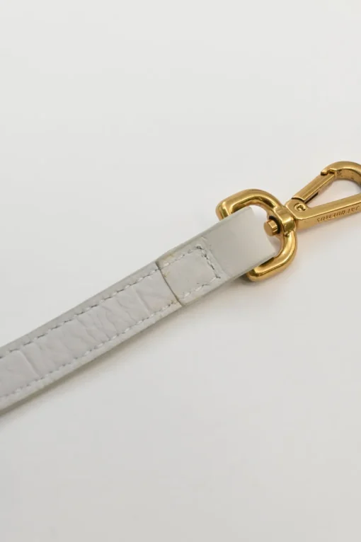 Ivory croc-embossed suede leather Le Chiquito mini top handle bag with detachable shoulder strap