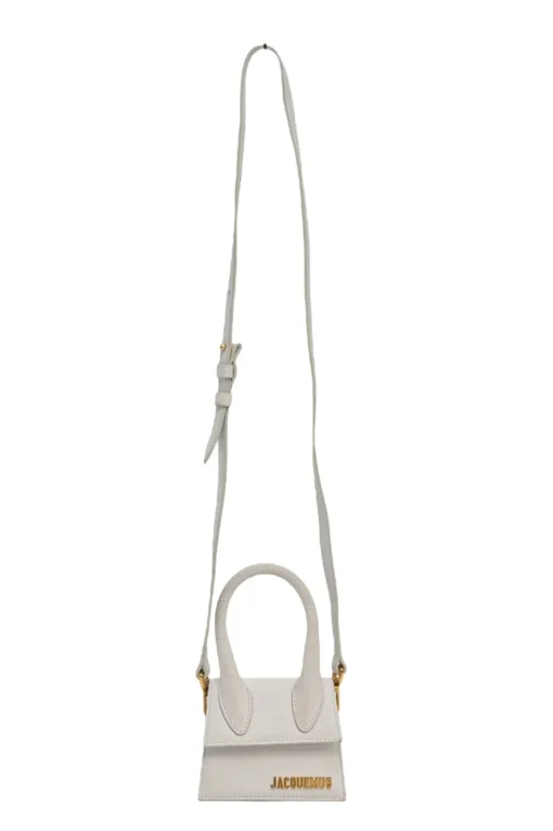 Ivory croc-embossed suede leather Le Chiquito mini top handle bag with detachable shoulder strap