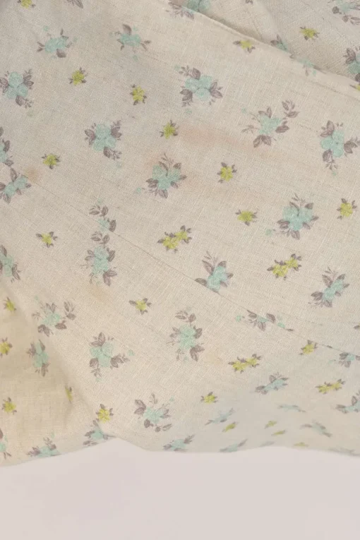 Ivory ditsy floral print pull-on high-rise flared pants