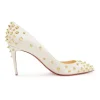 Ivory embellished leather Aimantaclou pointed toe spike pumps