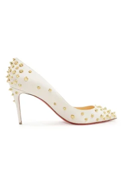 Ivory embellished leather Aimantaclou pointed toe spike pumps