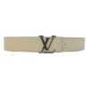 Ivory Epi leather LV buckle belt