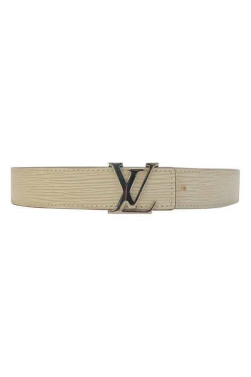 Ivory Epi leather LV buckle belt