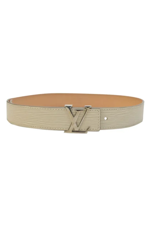 Ivory Epi leather LV buckle belt