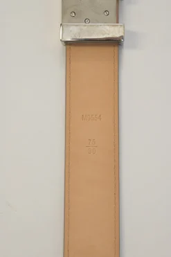 Ivory Epi leather LV buckle belt