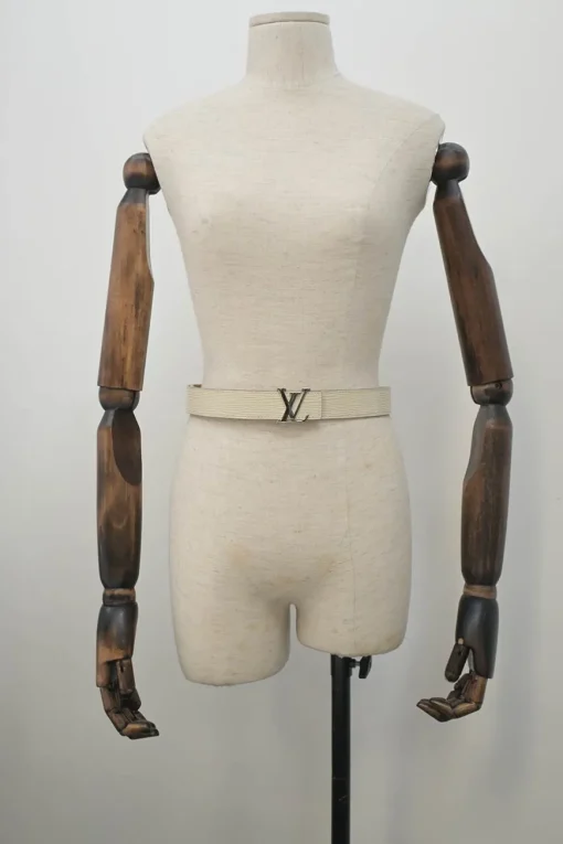 Ivory Epi leather LV buckle belt