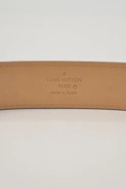 Ivory Epi leather LV buckle belt