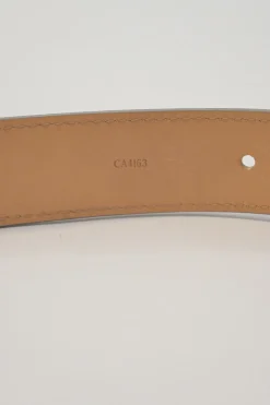 Ivory Epi leather LV buckle belt