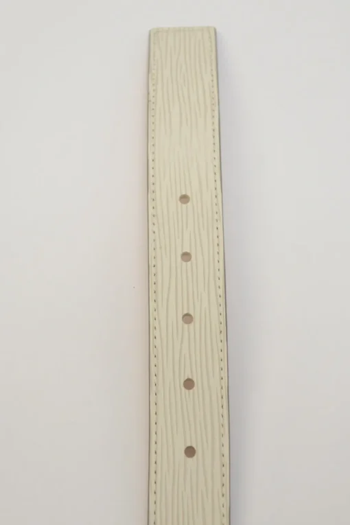Ivory Epi leather LV buckle belt